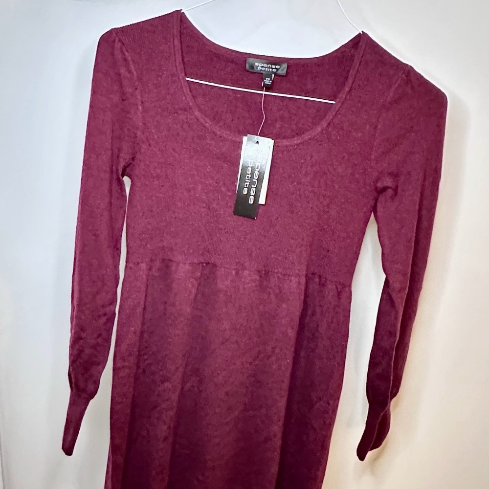 Spense Petite Deep Ruby Sweater Dress
